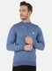 Men Blue Solid Pullover