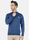 Men Blue Solid Pullover