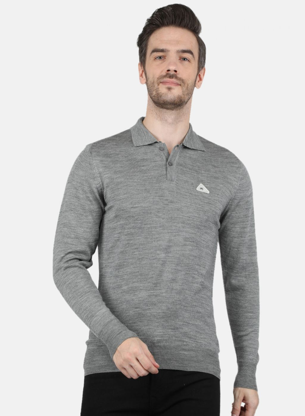 Men Grey Solid T-Shirt