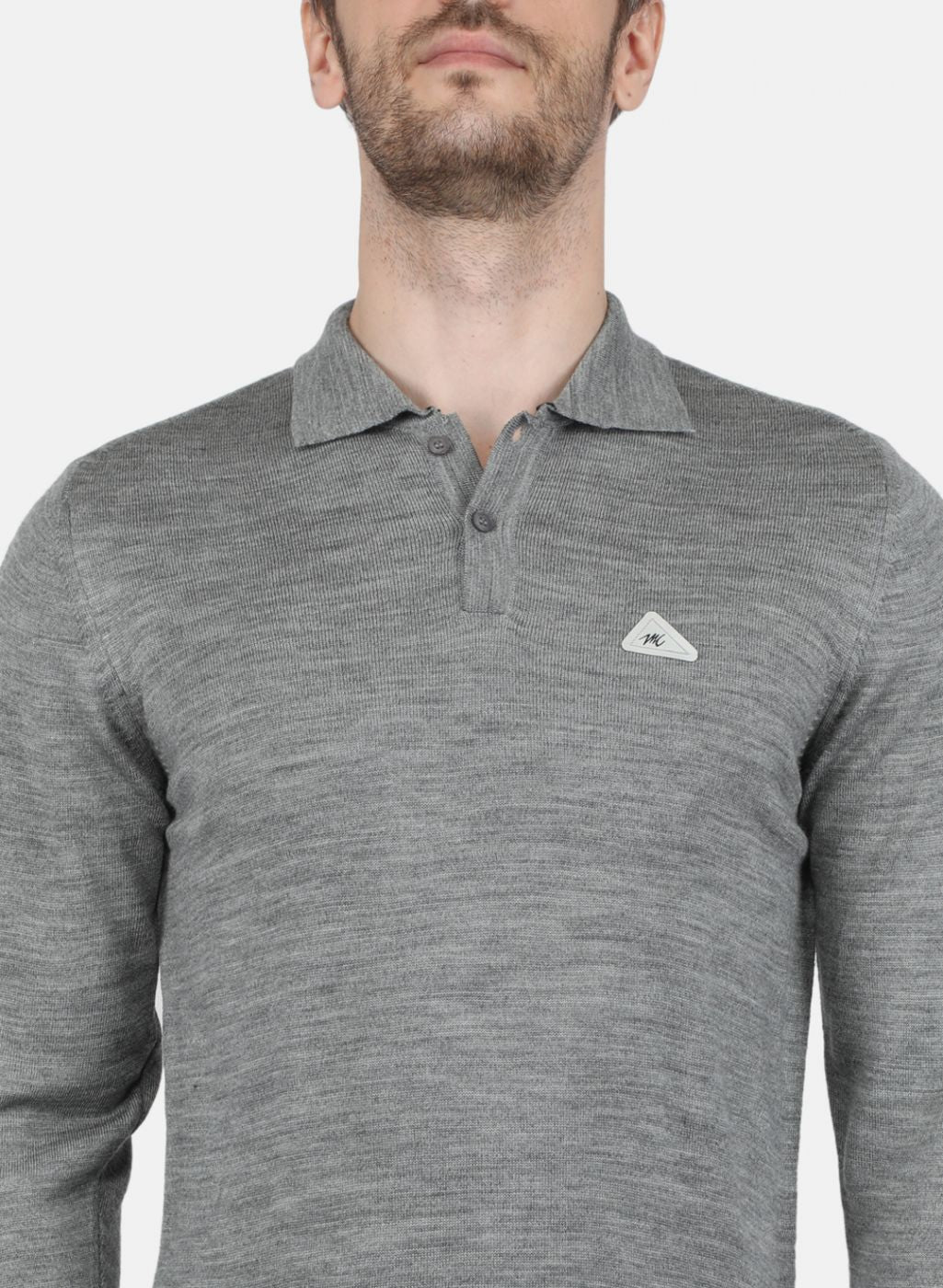 Men Grey Solid T-Shirt