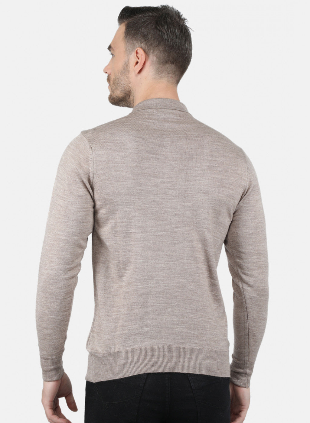 Men Beige Solid T-Shirt