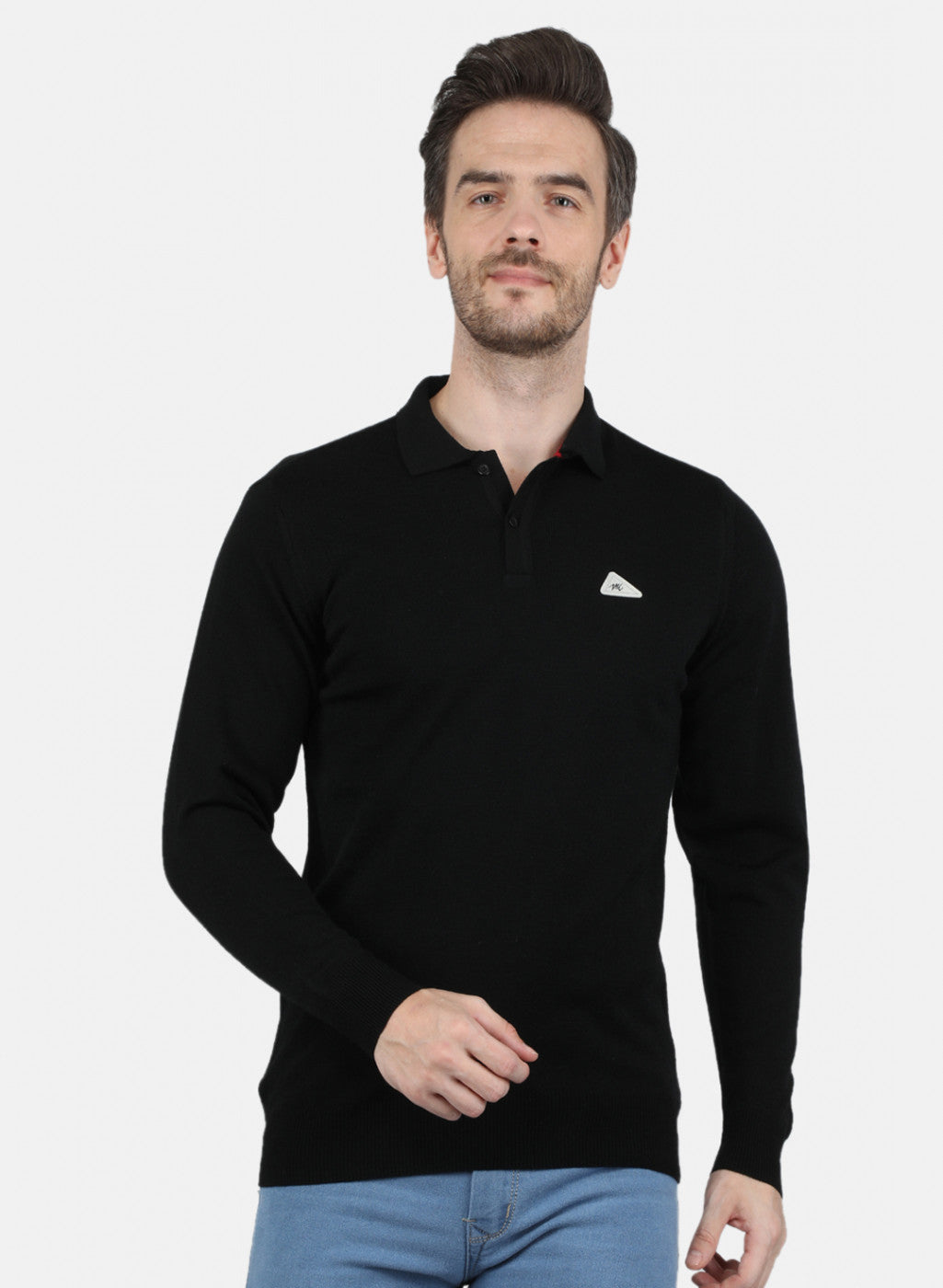 Men Black Solid T-Shirt