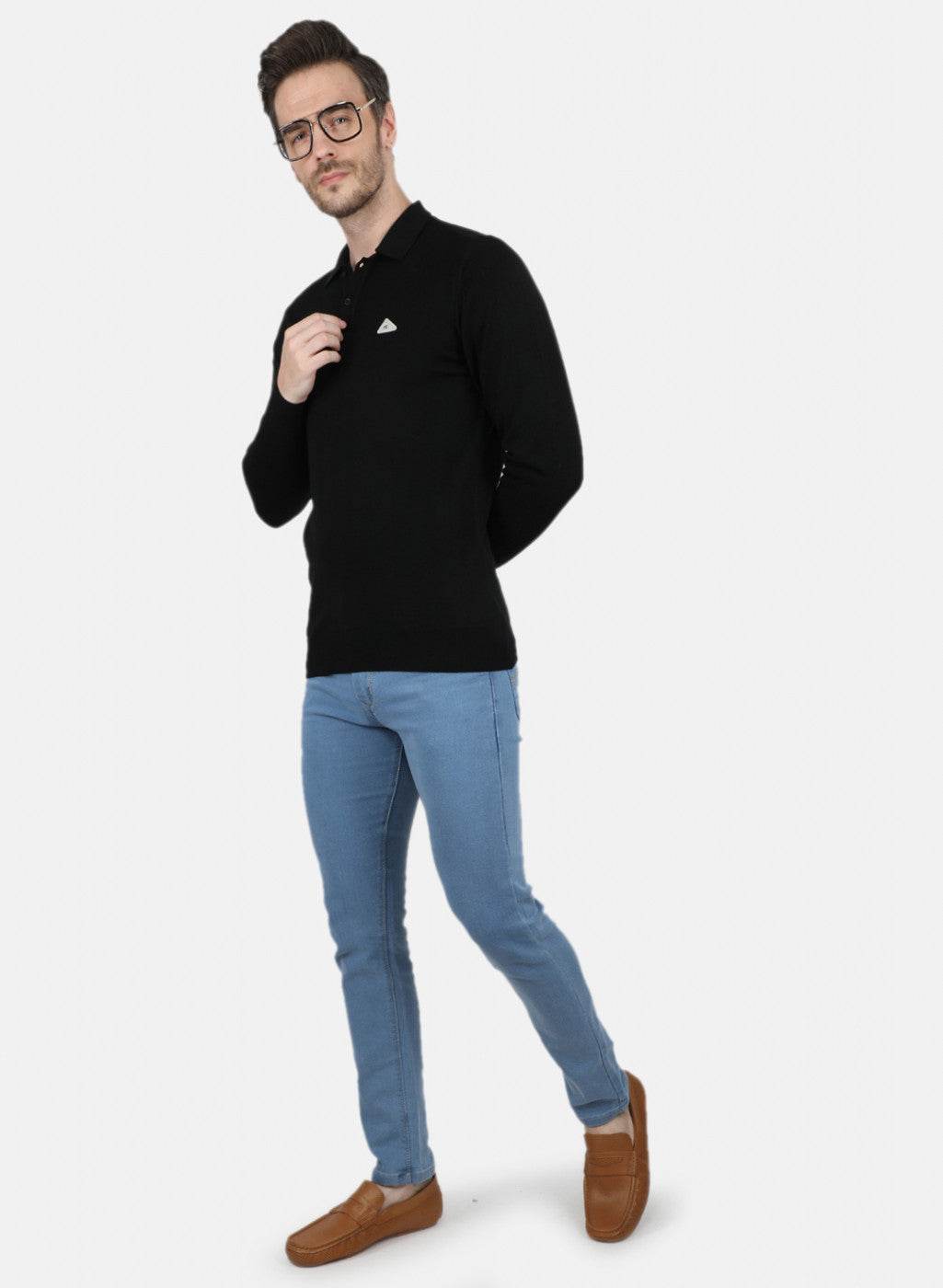 Men Black Solid T-Shirt