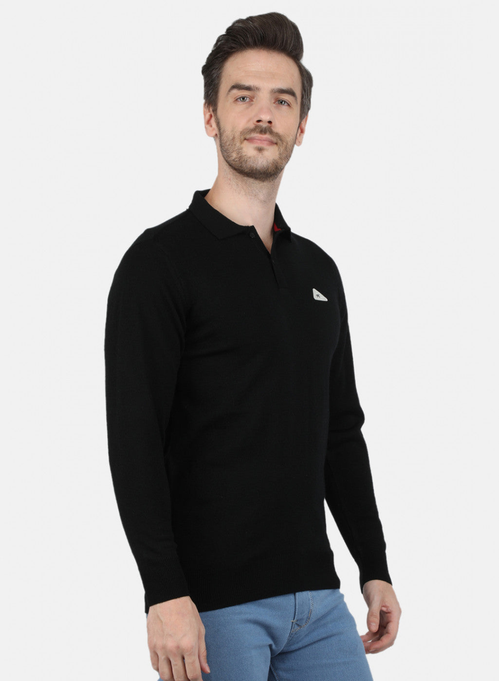 Men Black Solid T-Shirt