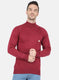 Men Red Solid Pullover