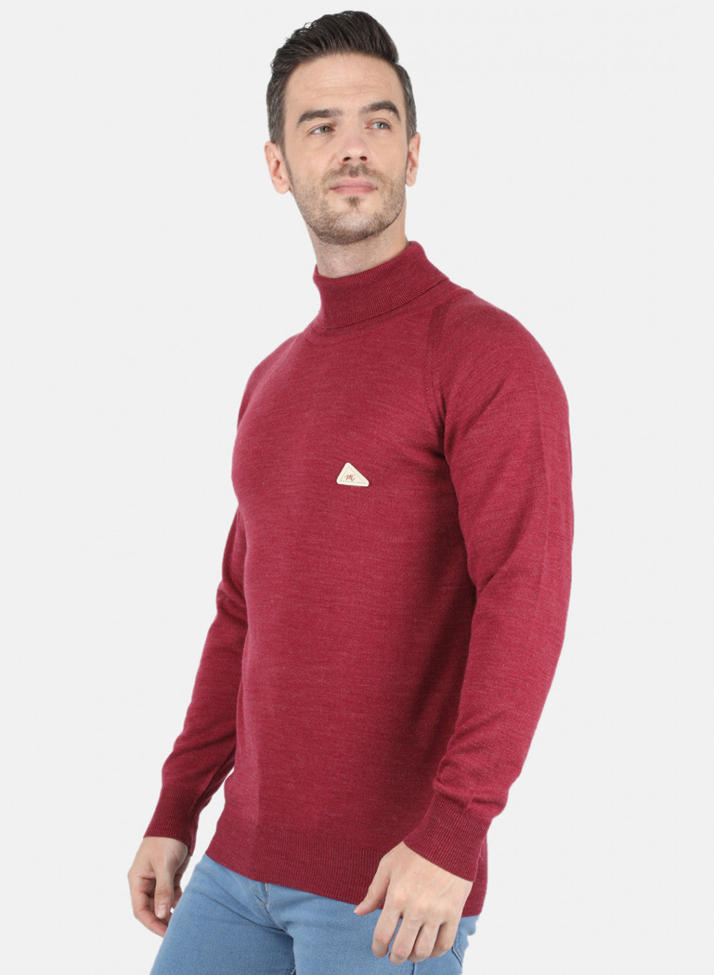 Men Red Solid Pullover