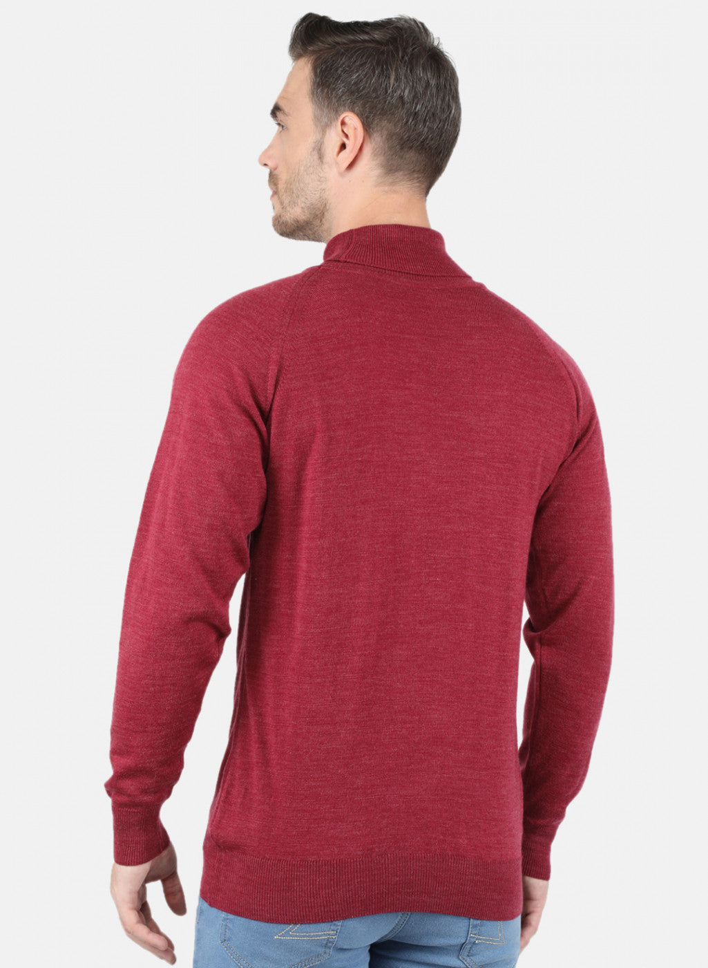Men Red Solid Pullover