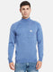 Men Blue Solid Pullover