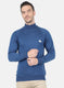 Men Blue Solid Pullover