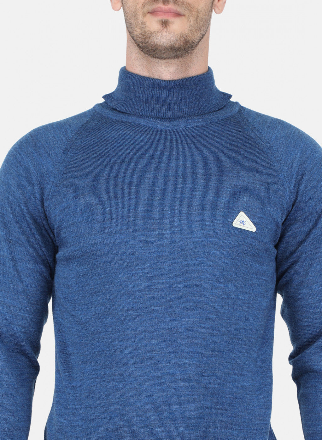 Men Blue Solid Pullover