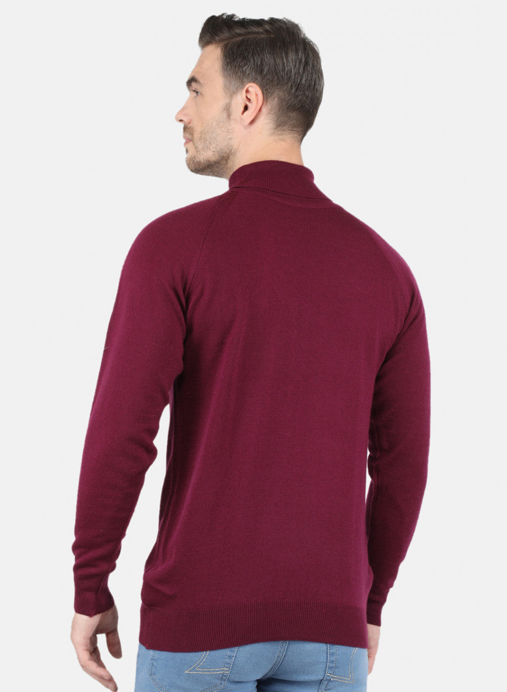 Men Purple Solid Pullover