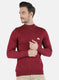 Men Red Solid Pullover