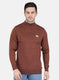 Men Brown Solid Pullover