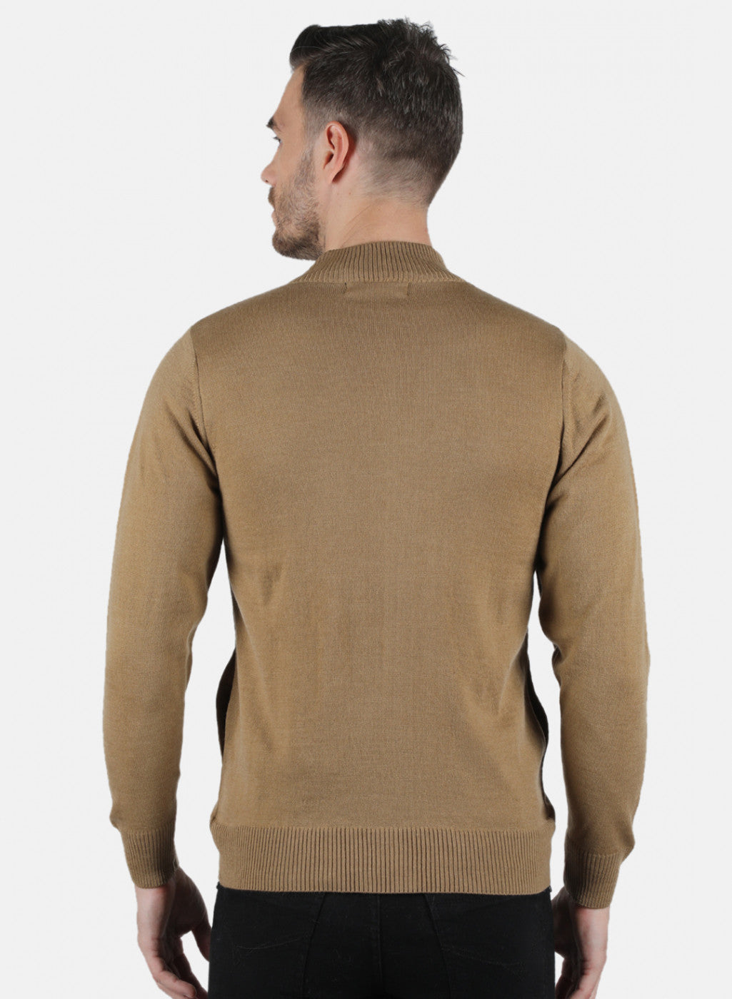 Men Brown Solid Pullover
