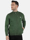Men Olive Solid Pullover