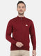 Men Maroon Solid Pullover