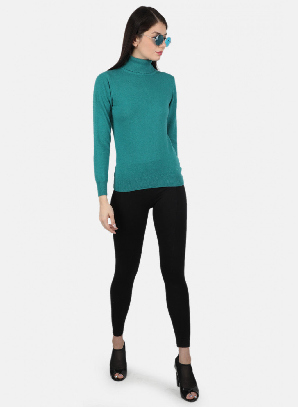 Women Green Solid Top