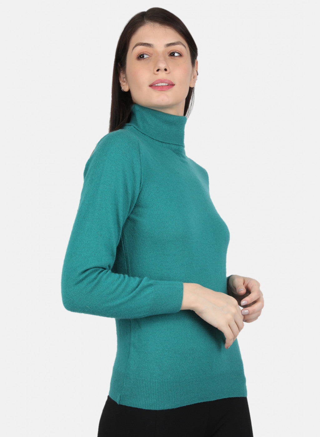 Women Green Solid Top
