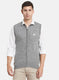Men Grey Self Design Sweater