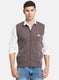 Men Beige Self Design Sweater