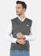 Men Grey Self Design Sweater