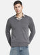 Men Grey Solid Pullover