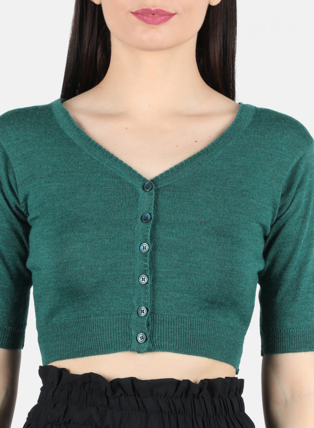 Women Green Solid Blouse