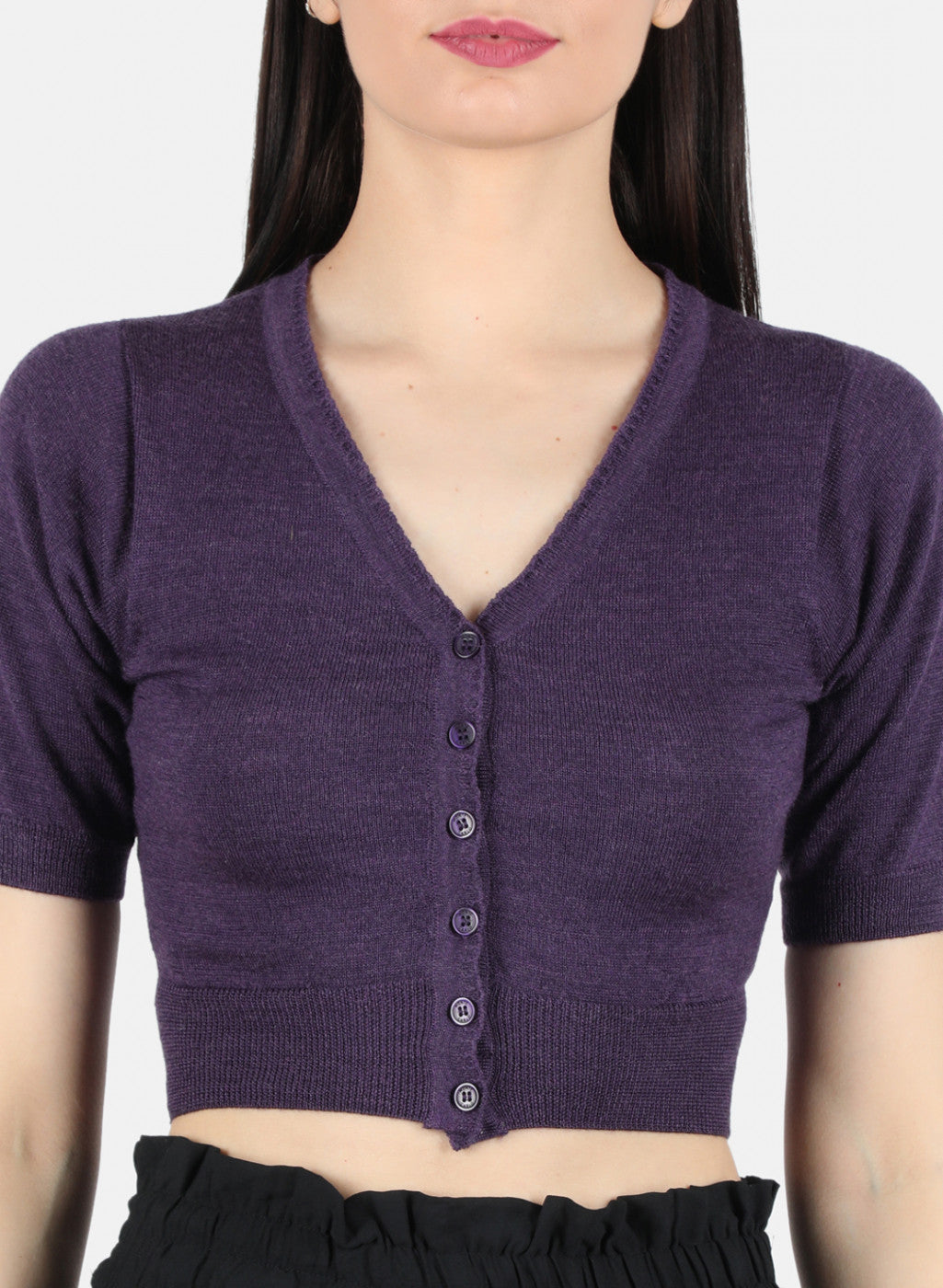 Women Purple Solid Blouse