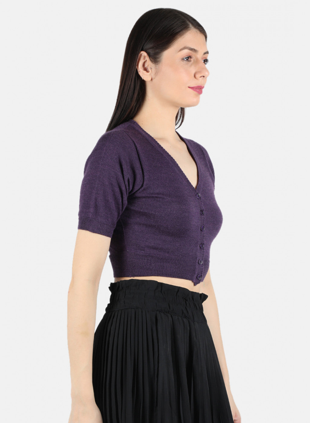 Women Purple Solid Blouse
