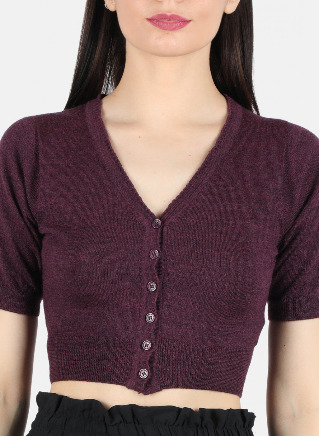 Women Purple Solid Blouse