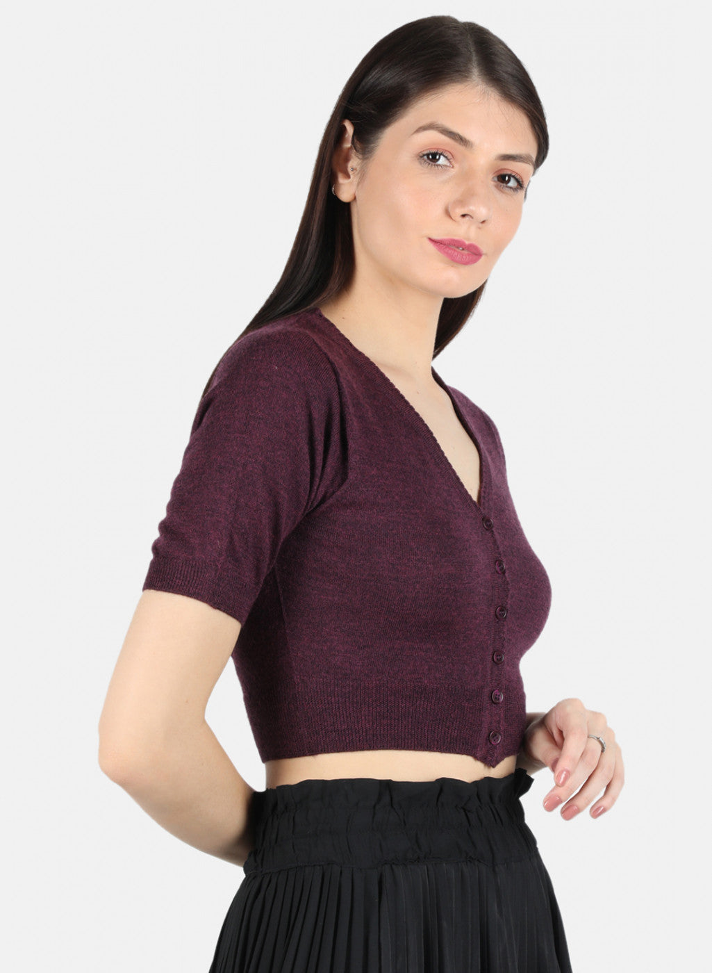 Women Purple Solid Blouse