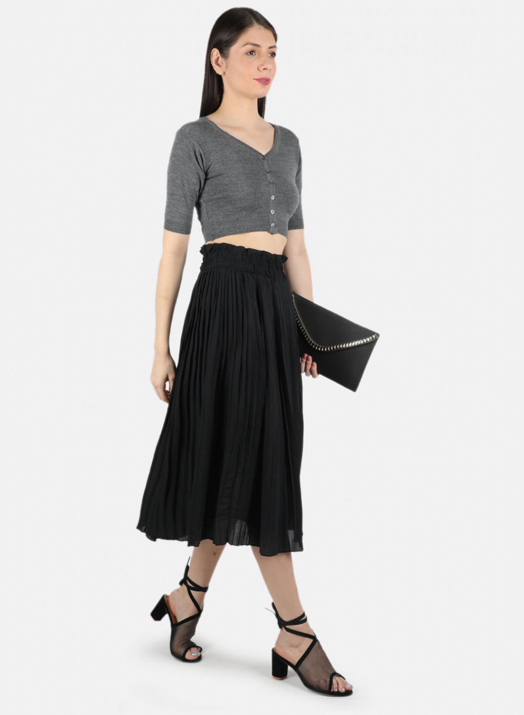 Women Grey Solid Blouse