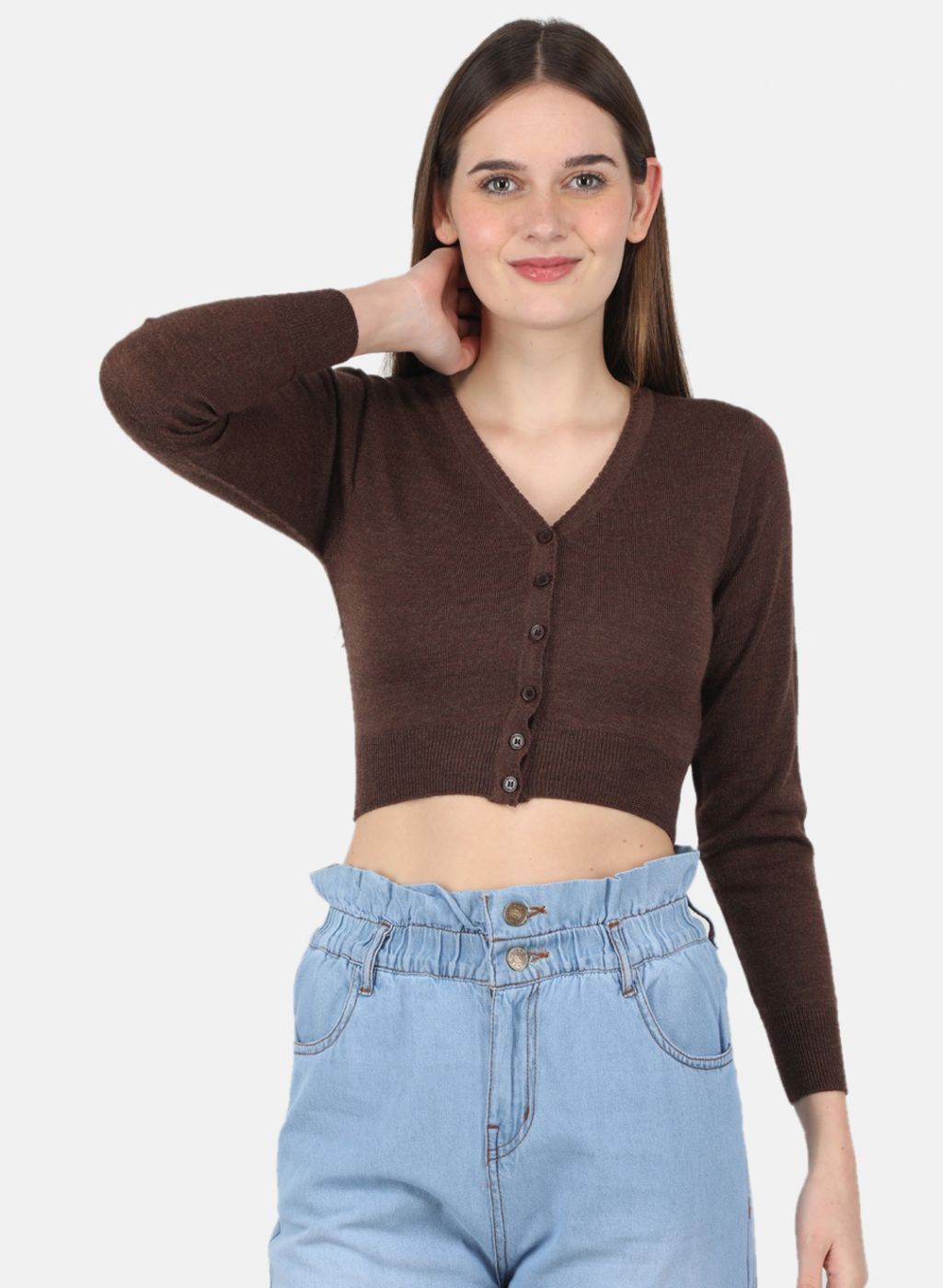 Women Brown Solid Blouse