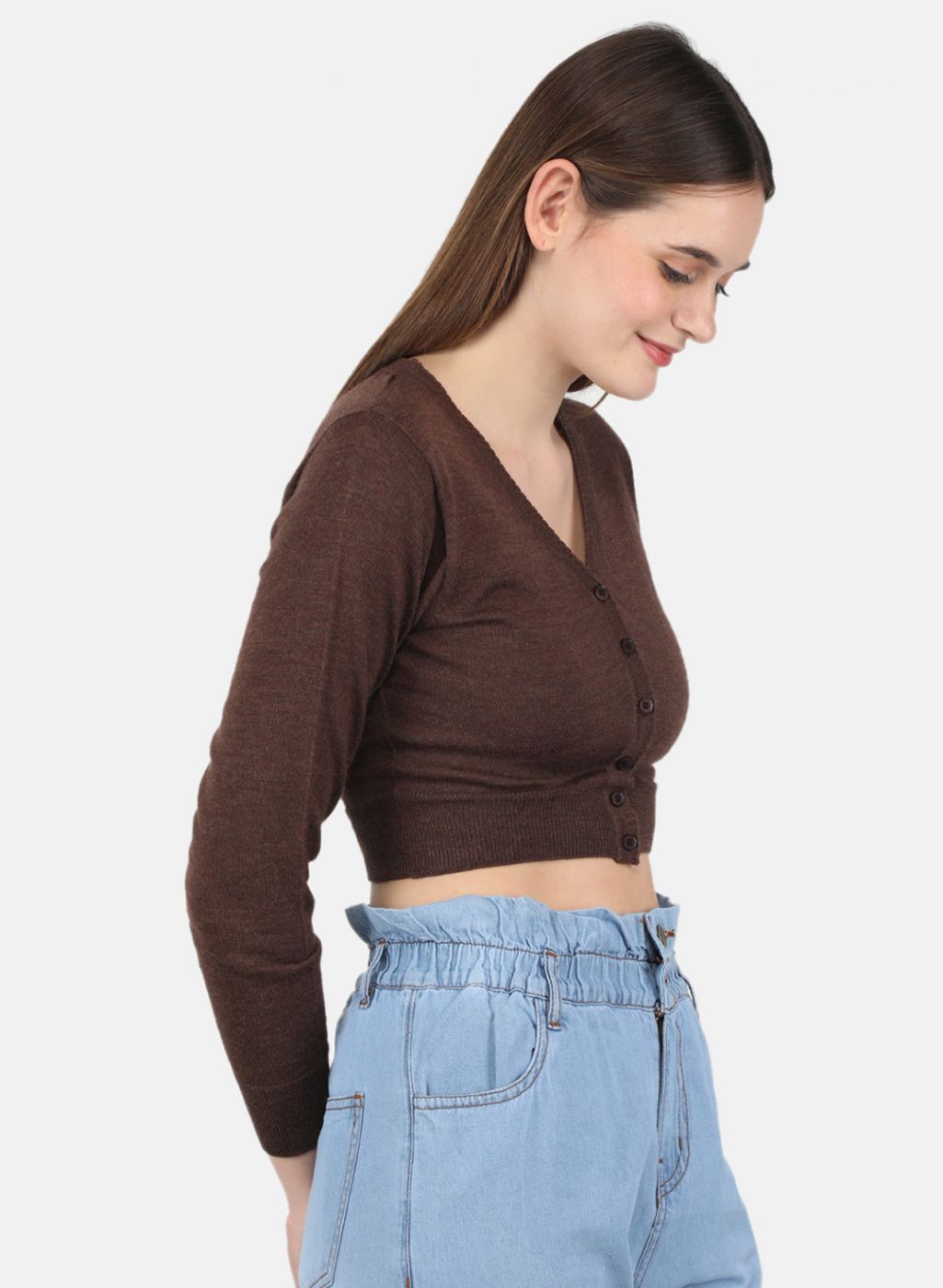 Women Brown Solid Blouse