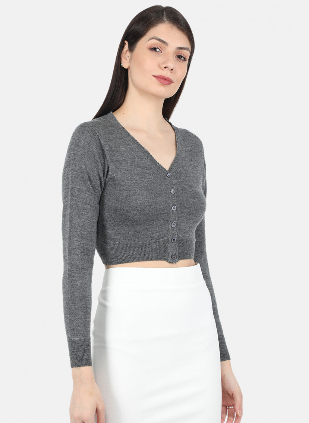 Women Grey Solid Blouse