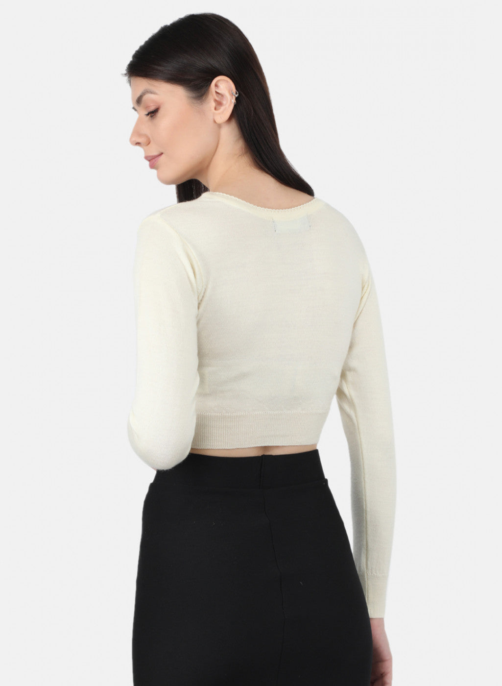 Women Off White Solid Blouse