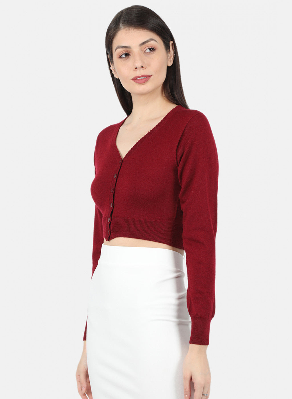 Women Maroon Solid Blouse