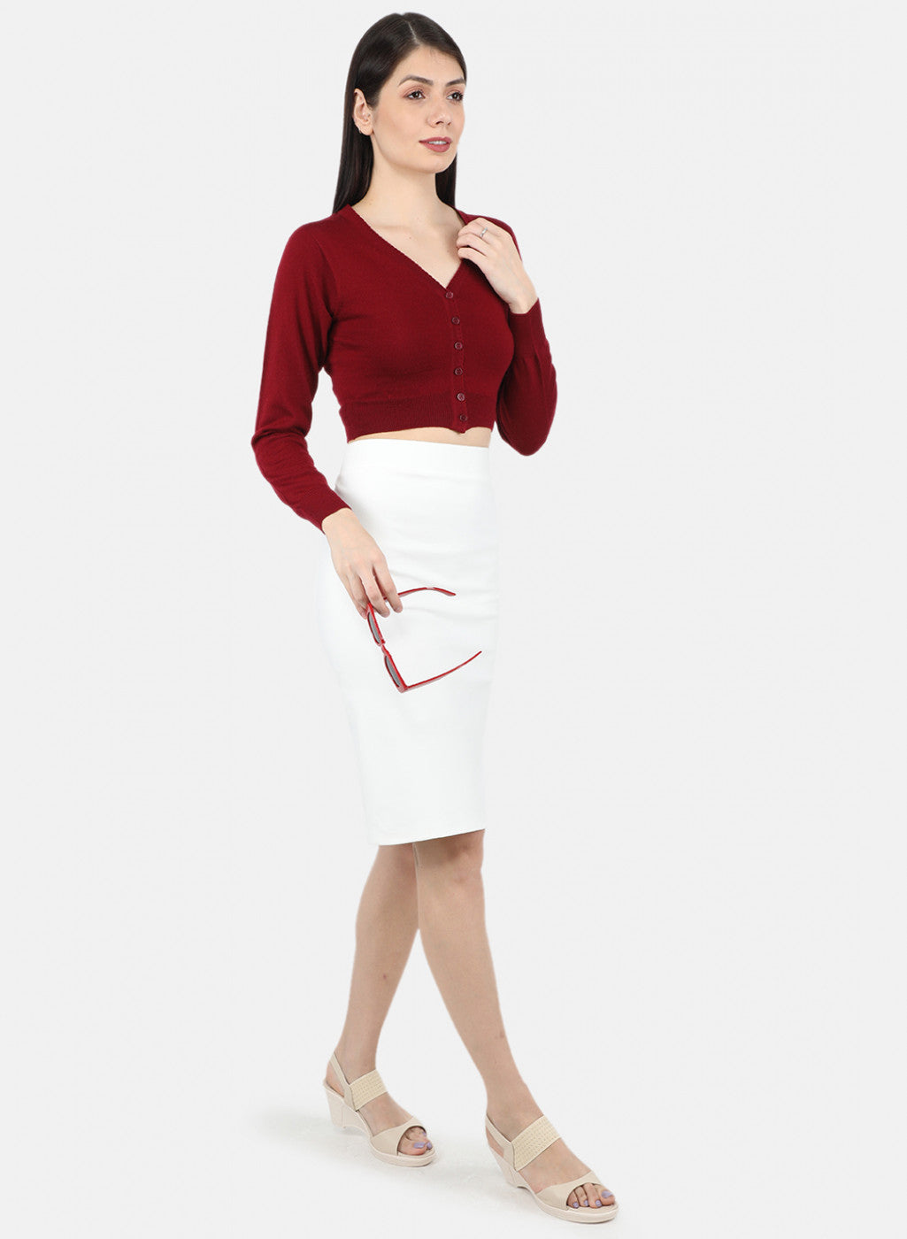 Women Maroon Solid Blouse