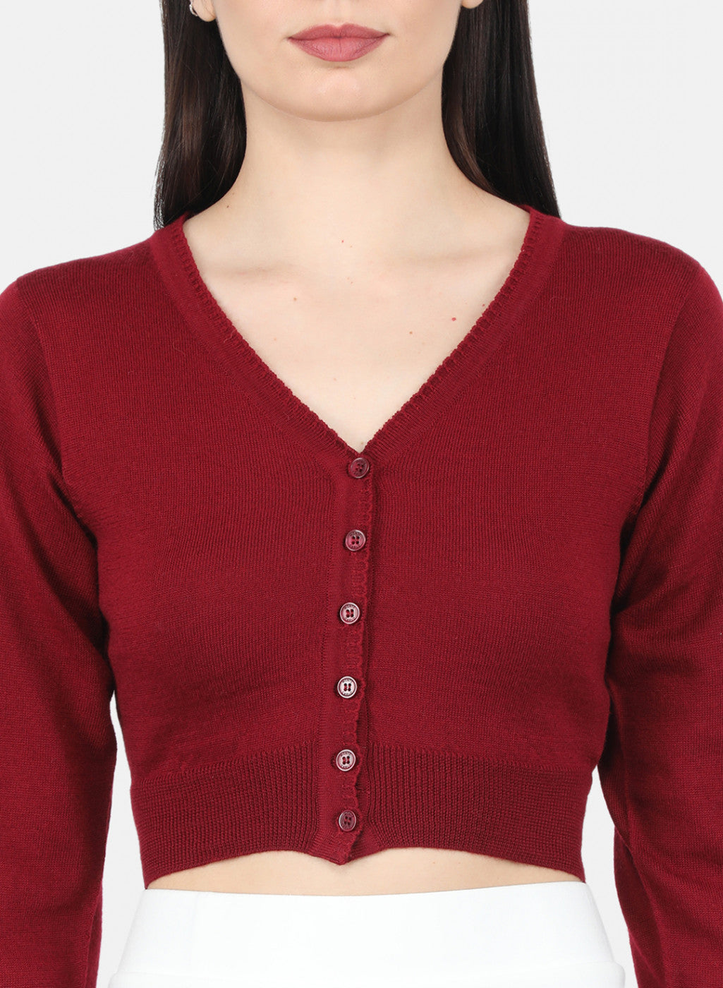 Women Maroon Solid Blouse