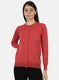 Women Red Solid Cardigan