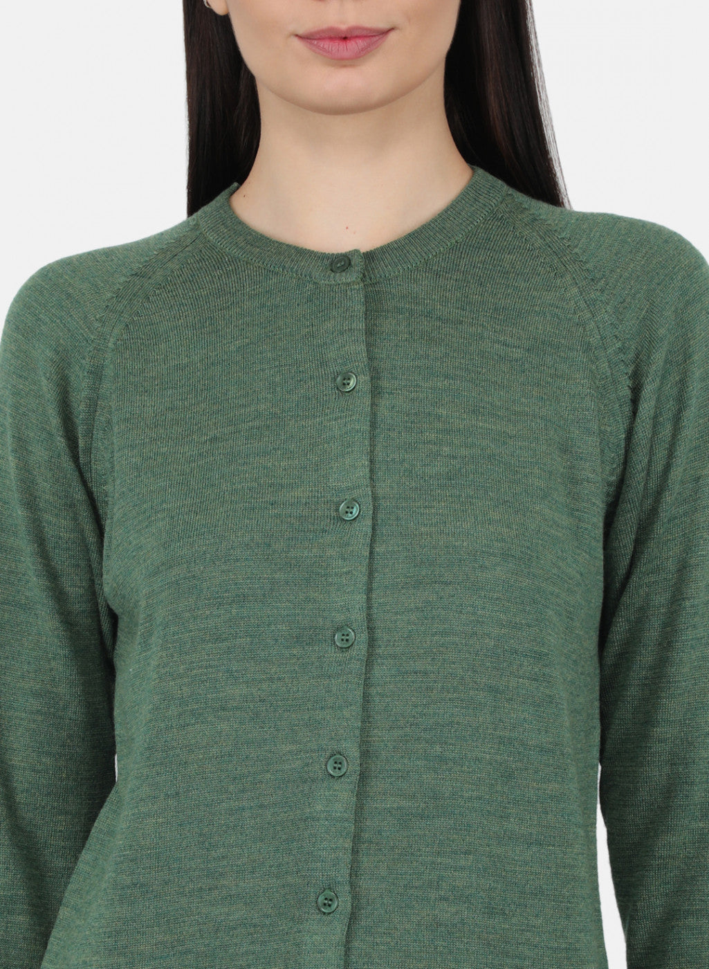 Women Green Solid Cardigan