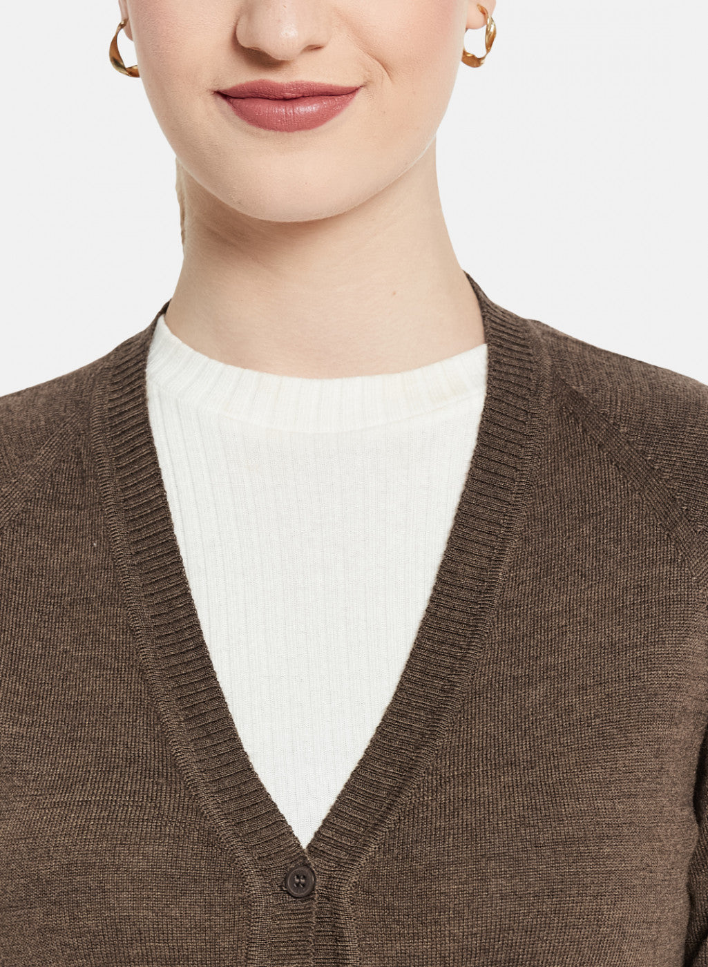 Women Brown Solid Cardigan