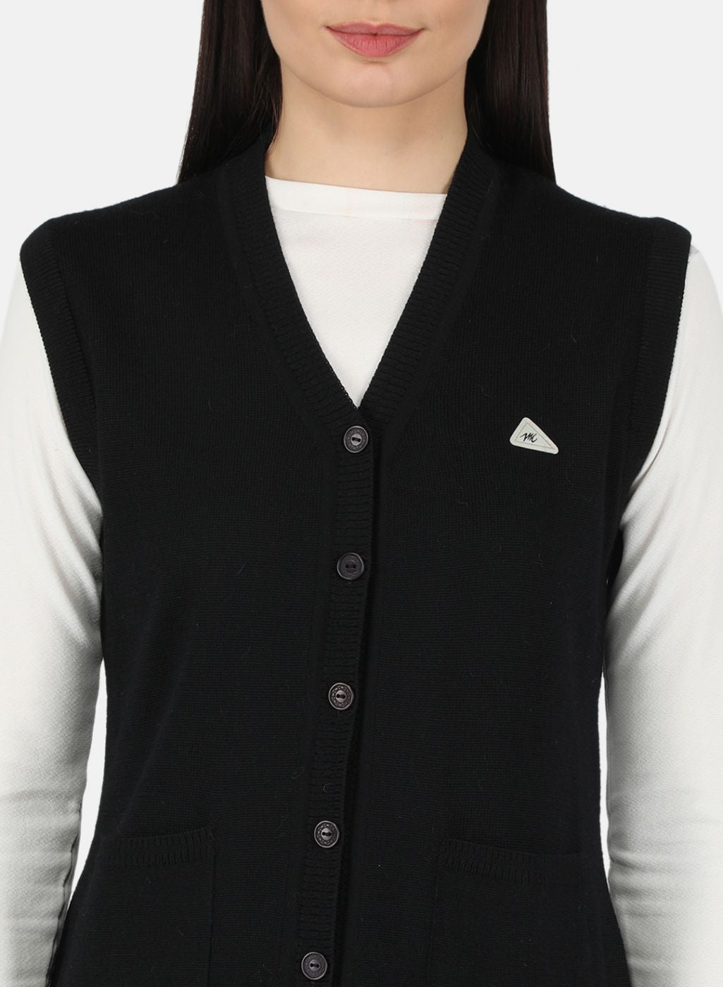 Women Black Solid Cardigan