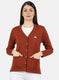 Women Orange Solid Cardigan