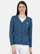 Women Blue Solid Cardigan
