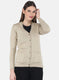 Women Beige Solid Cardigan