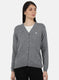 Women Grey Solid Cardigan