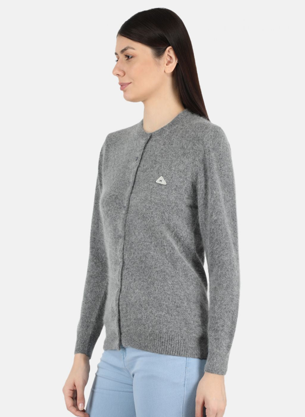 Women Grey Solid Cardigan