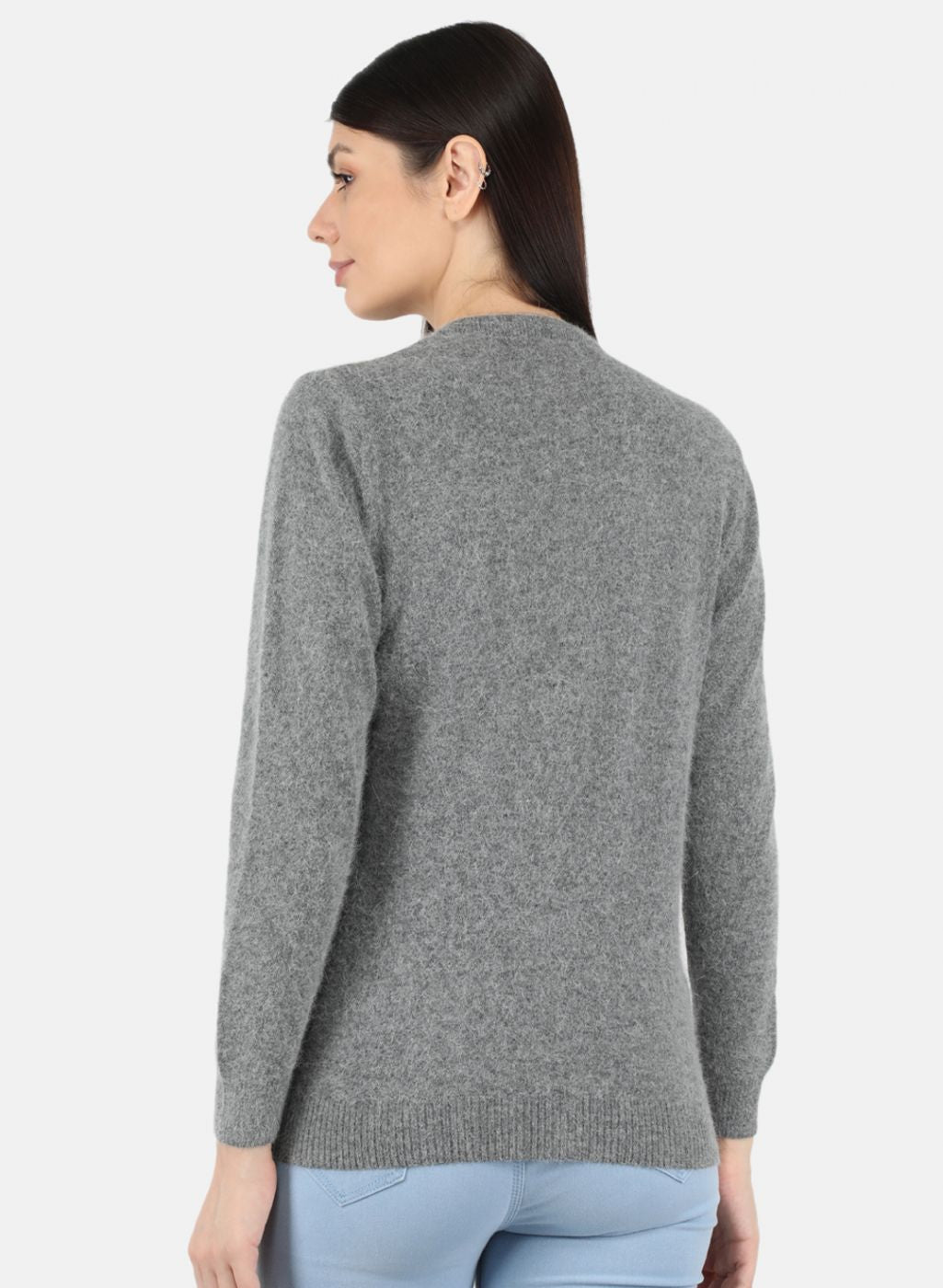 Women Grey Solid Cardigan