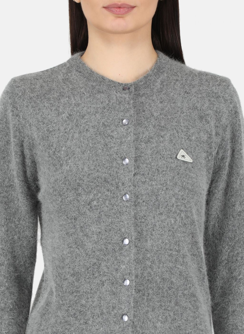 Women Grey Solid Cardigan